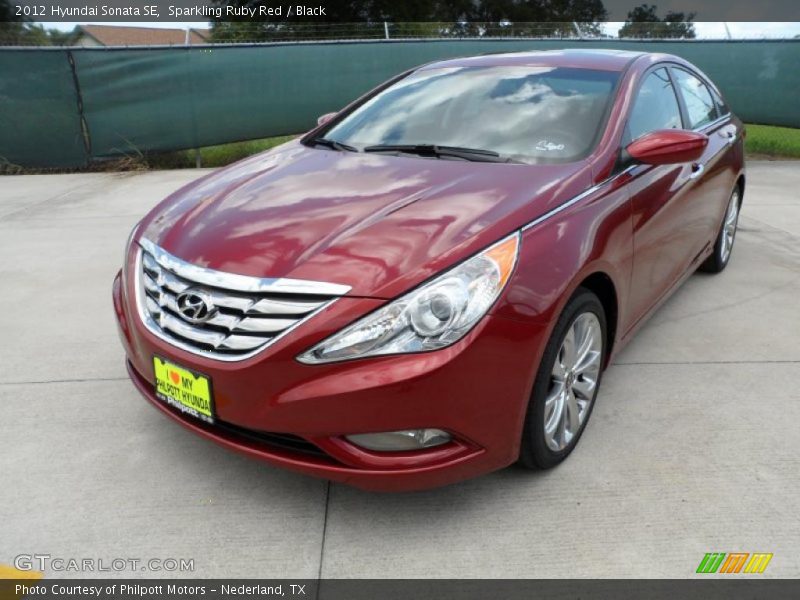 Sparkling Ruby Red / Black 2012 Hyundai Sonata SE