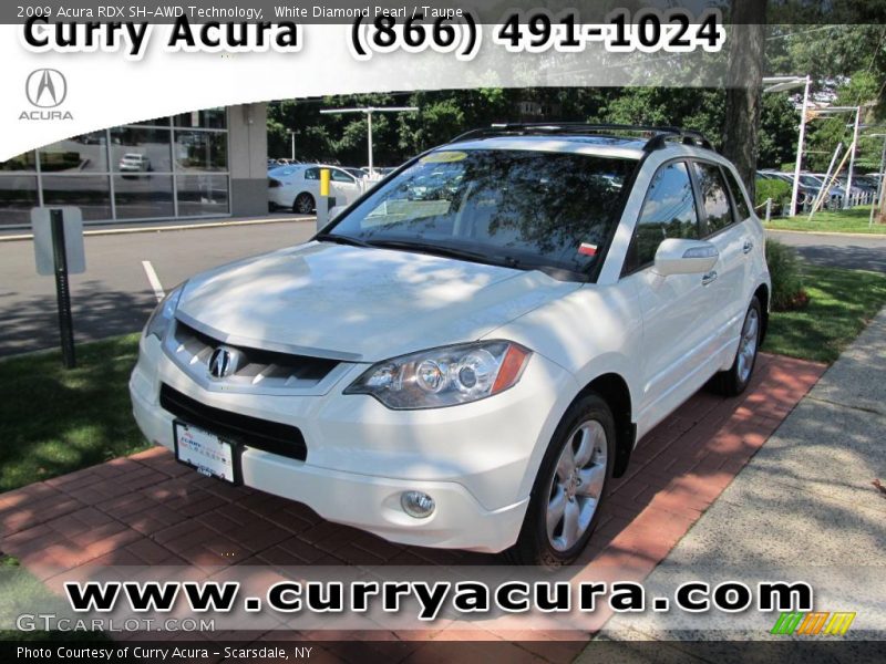 White Diamond Pearl / Taupe 2009 Acura RDX SH-AWD Technology