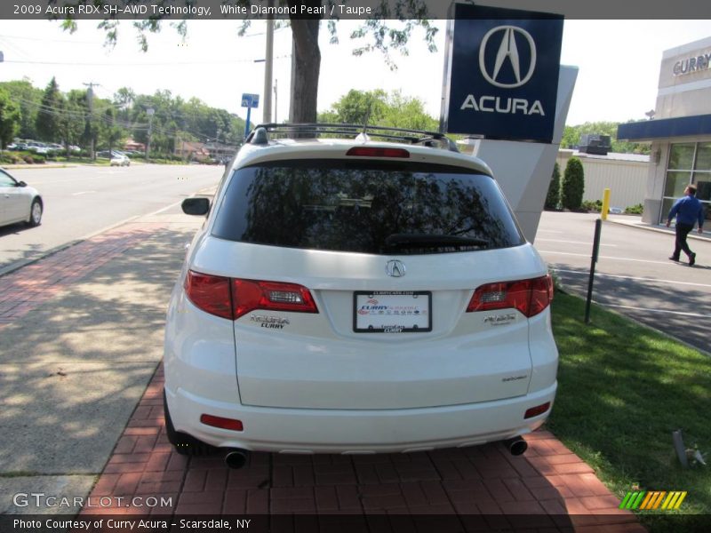 White Diamond Pearl / Taupe 2009 Acura RDX SH-AWD Technology