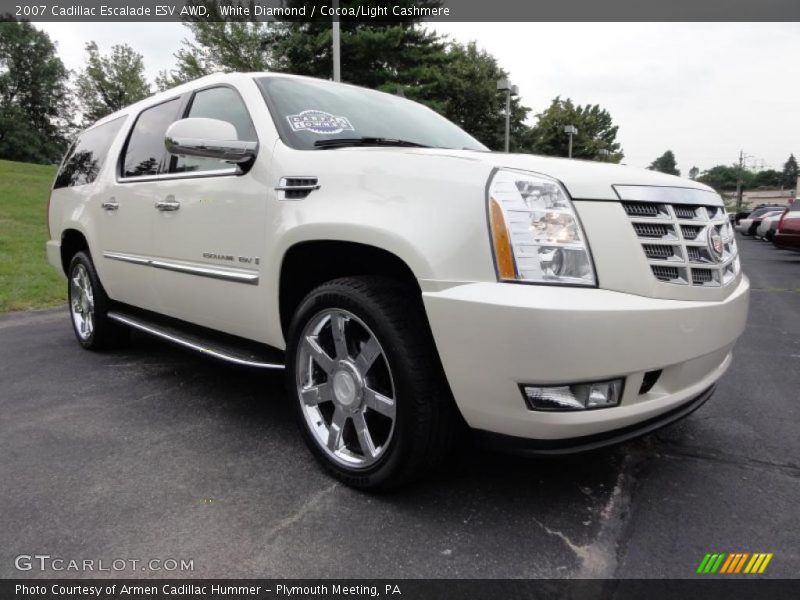 White Diamond / Cocoa/Light Cashmere 2007 Cadillac Escalade ESV AWD