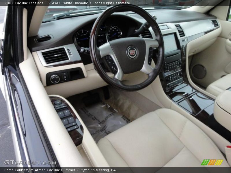 White Diamond / Cocoa/Light Cashmere 2007 Cadillac Escalade ESV AWD