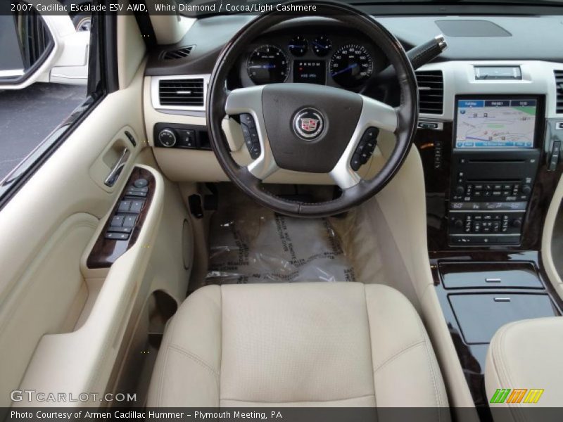 White Diamond / Cocoa/Light Cashmere 2007 Cadillac Escalade ESV AWD