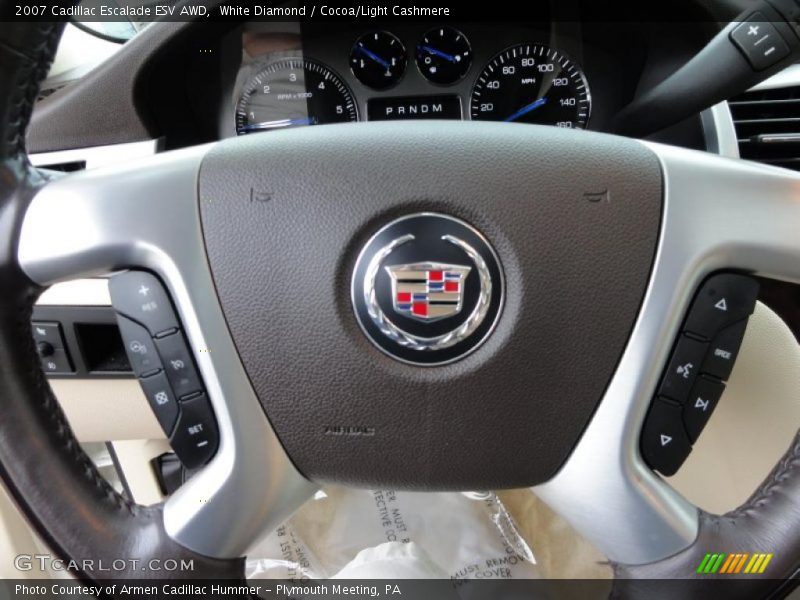 White Diamond / Cocoa/Light Cashmere 2007 Cadillac Escalade ESV AWD