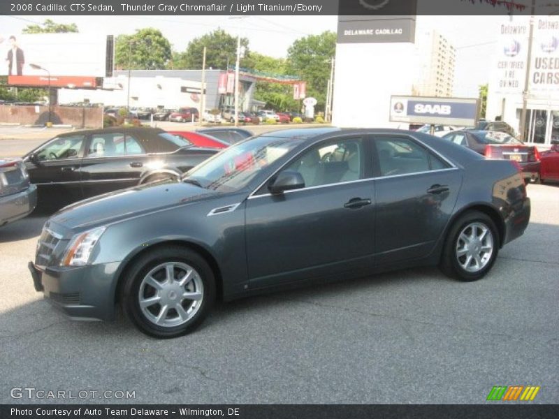 Thunder Gray Chromaflair / Light Titanium/Ebony 2008 Cadillac CTS Sedan