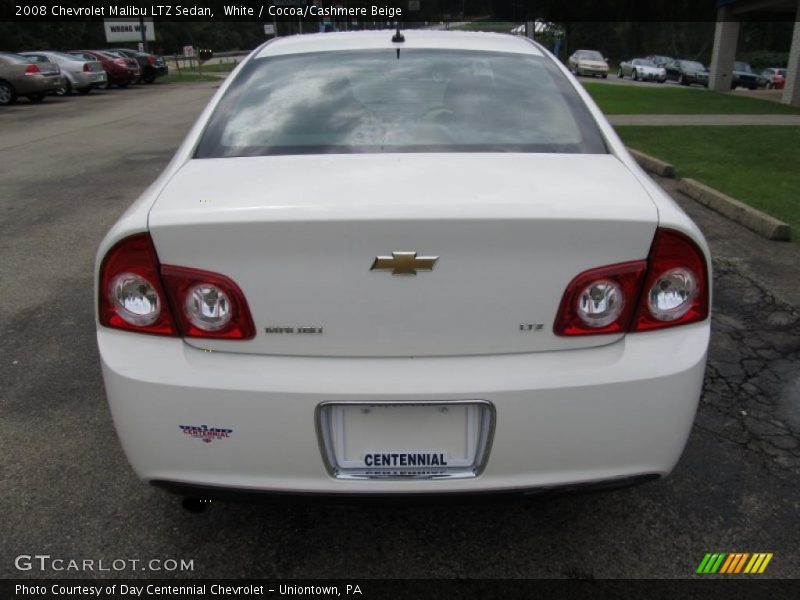 White / Cocoa/Cashmere Beige 2008 Chevrolet Malibu LTZ Sedan