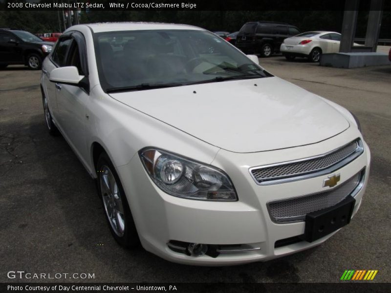 White / Cocoa/Cashmere Beige 2008 Chevrolet Malibu LTZ Sedan