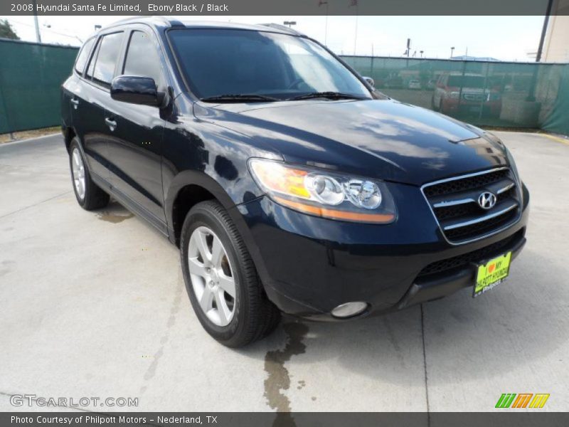 Ebony Black / Black 2008 Hyundai Santa Fe Limited