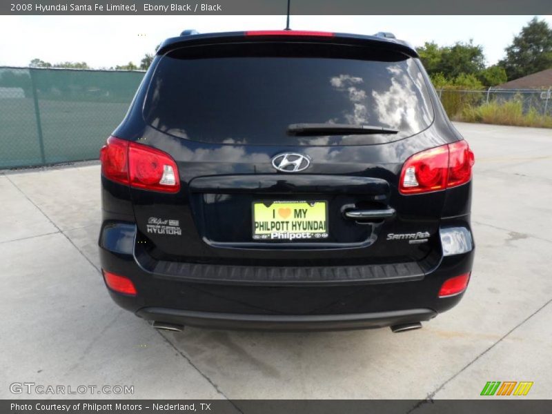 Ebony Black / Black 2008 Hyundai Santa Fe Limited