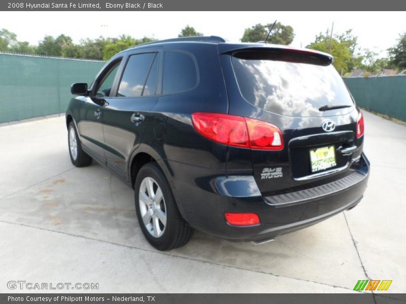 Ebony Black / Black 2008 Hyundai Santa Fe Limited