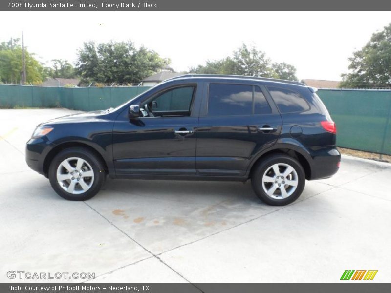 Ebony Black / Black 2008 Hyundai Santa Fe Limited