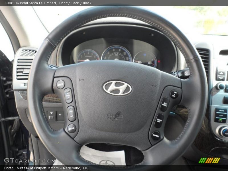 Ebony Black / Black 2008 Hyundai Santa Fe Limited