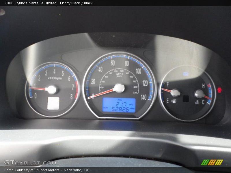 Ebony Black / Black 2008 Hyundai Santa Fe Limited