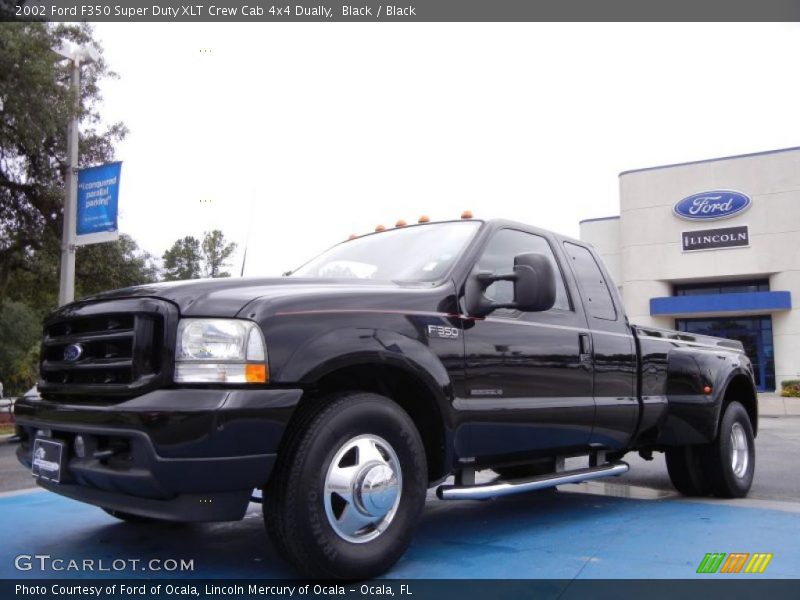 Black / Black 2002 Ford F350 Super Duty XLT Crew Cab 4x4 Dually