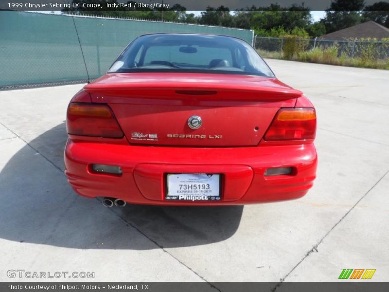 Indy Red / Black/Gray 1999 Chrysler Sebring LXi Coupe