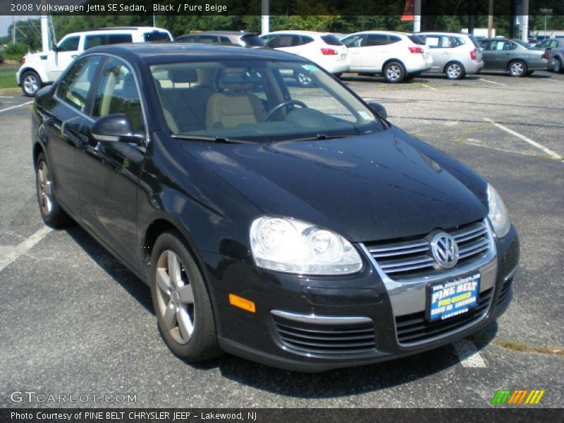 Black / Pure Beige 2008 Volkswagen Jetta SE Sedan