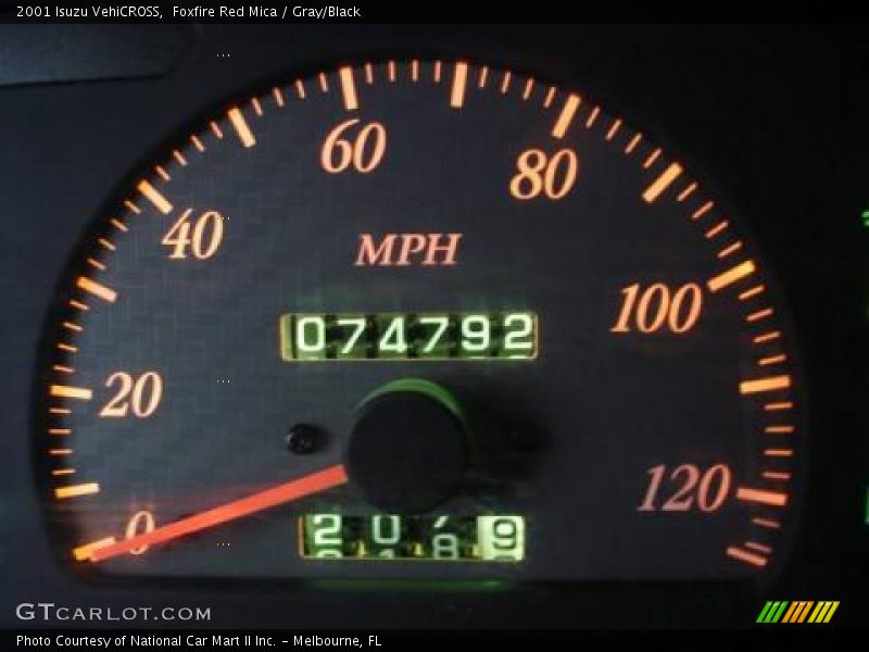 Foxfire Red Mica / Gray/Black 2001 Isuzu VehiCROSS