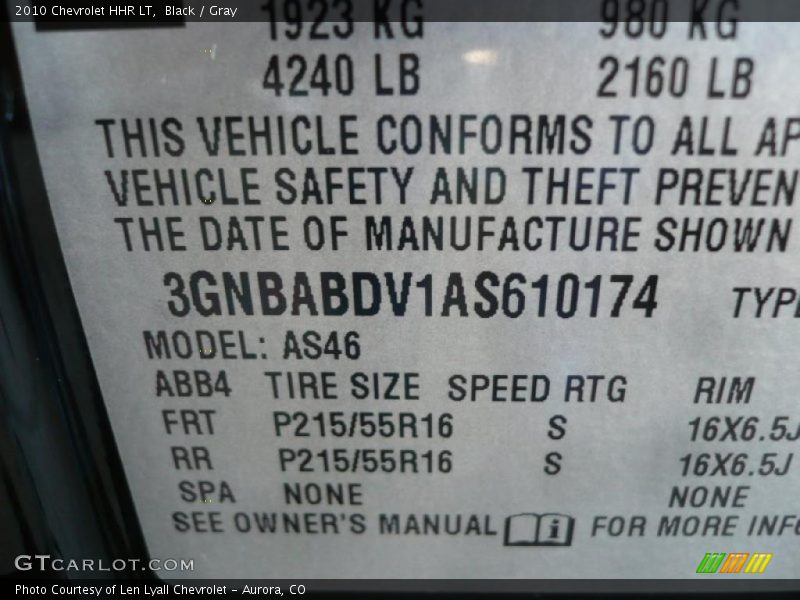 Black / Gray 2010 Chevrolet HHR LT