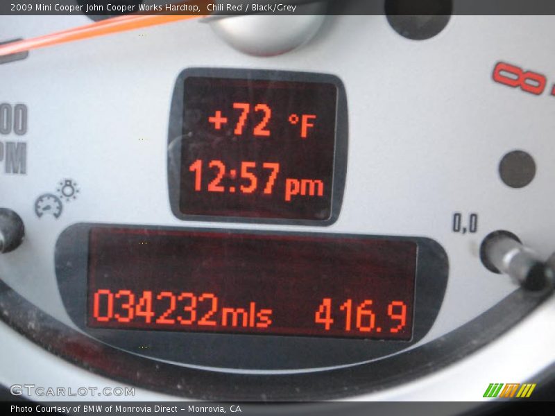 Chili Red / Black/Grey 2009 Mini Cooper John Cooper Works Hardtop