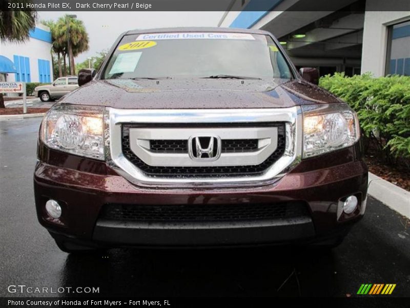 Dark Cherry Pearl / Beige 2011 Honda Pilot EX