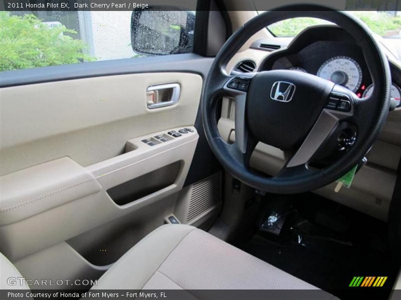 Dark Cherry Pearl / Beige 2011 Honda Pilot EX