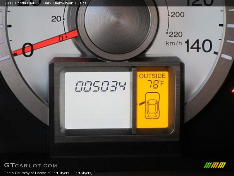 Dark Cherry Pearl / Beige 2011 Honda Pilot EX