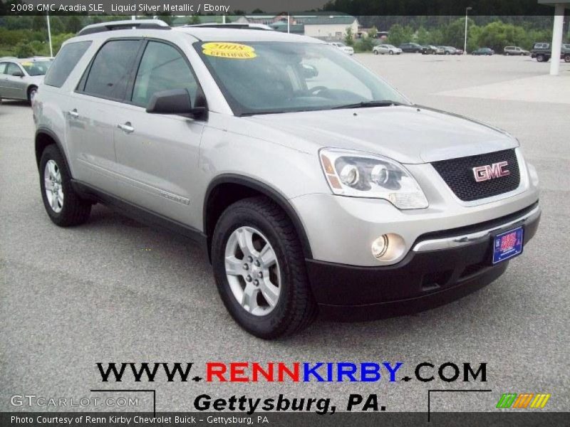 Liquid Silver Metallic / Ebony 2008 GMC Acadia SLE