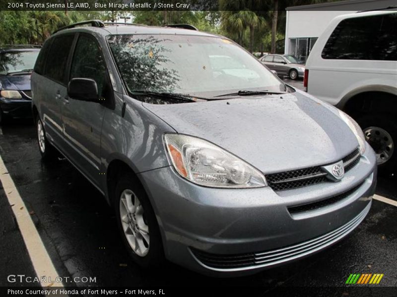 Blue Mirage Metallic / Stone Gray 2004 Toyota Sienna LE AWD
