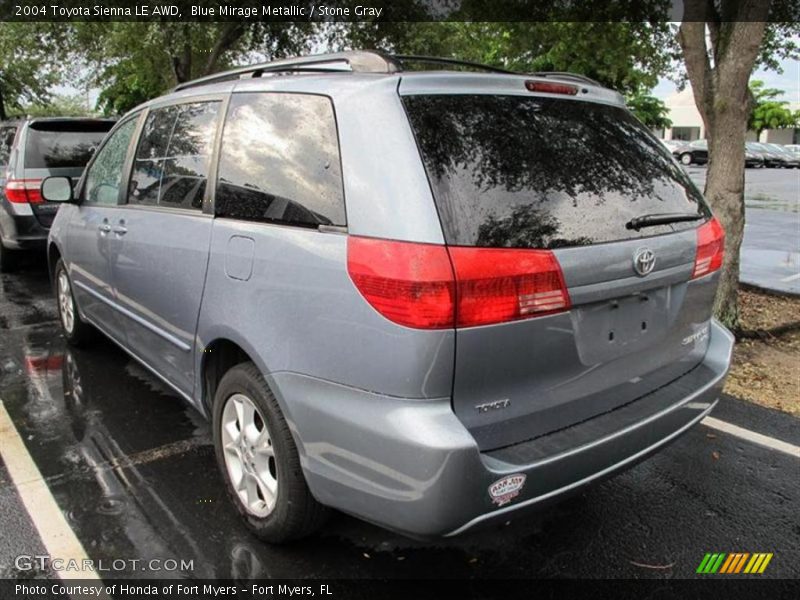 Blue Mirage Metallic / Stone Gray 2004 Toyota Sienna LE AWD