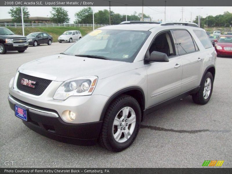 Liquid Silver Metallic / Ebony 2008 GMC Acadia SLE
