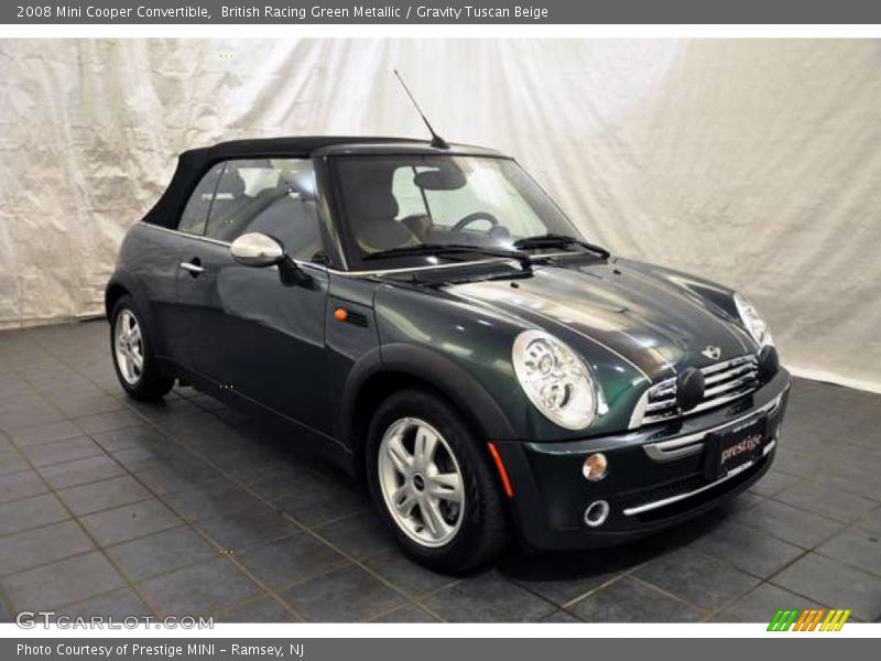 British Racing Green Metallic / Gravity Tuscan Beige 2008 Mini Cooper Convertible