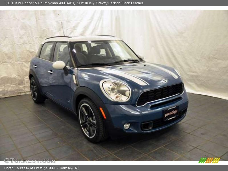 Surf Blue / Gravity Carbon Black Leather 2011 Mini Cooper S Countryman All4 AWD