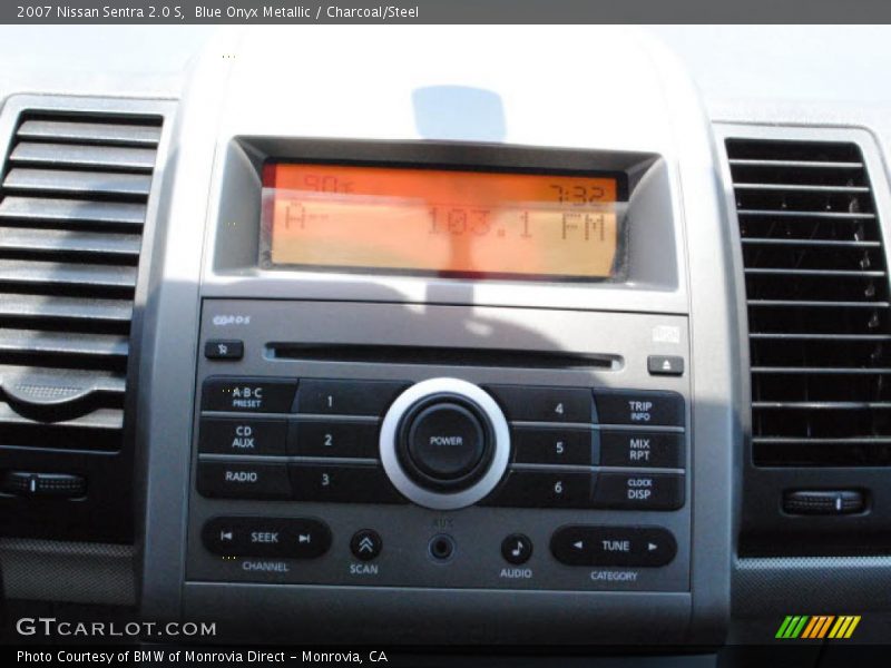 Blue Onyx Metallic / Charcoal/Steel 2007 Nissan Sentra 2.0 S