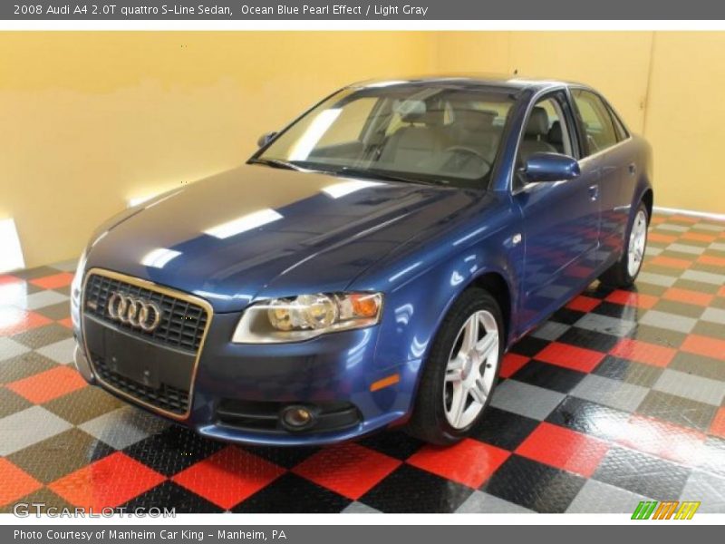 Ocean Blue Pearl Effect / Light Gray 2008 Audi A4 2.0T quattro S-Line Sedan