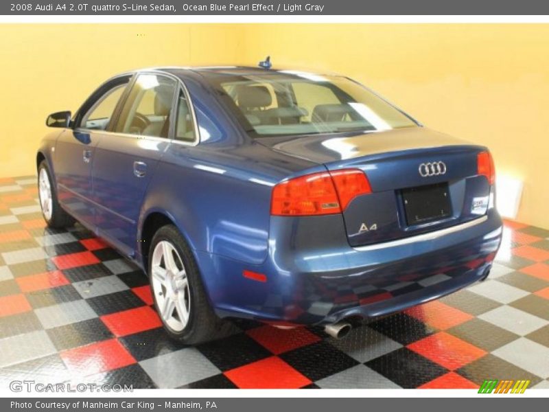Ocean Blue Pearl Effect / Light Gray 2008 Audi A4 2.0T quattro S-Line Sedan