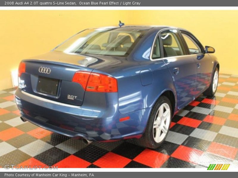 Ocean Blue Pearl Effect / Light Gray 2008 Audi A4 2.0T quattro S-Line Sedan