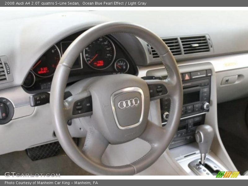 Ocean Blue Pearl Effect / Light Gray 2008 Audi A4 2.0T quattro S-Line Sedan