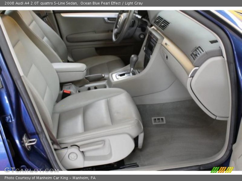 Ocean Blue Pearl Effect / Light Gray 2008 Audi A4 2.0T quattro S-Line Sedan