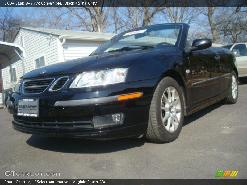 Black / Slate Gray 2004 Saab 9-3 Arc Convertible