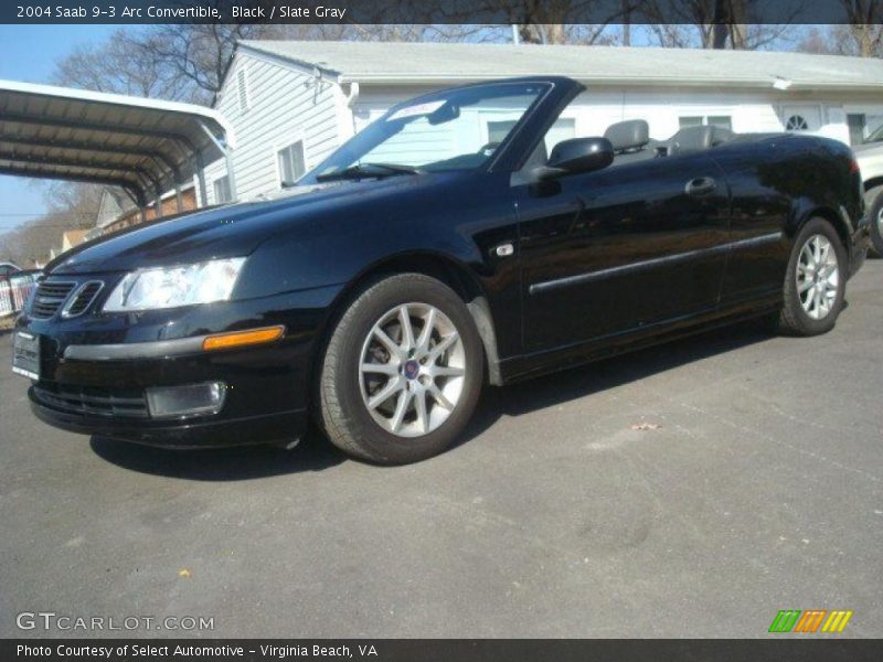 Black / Slate Gray 2004 Saab 9-3 Arc Convertible