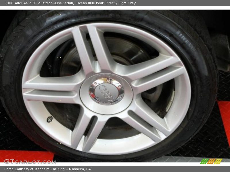 Ocean Blue Pearl Effect / Light Gray 2008 Audi A4 2.0T quattro S-Line Sedan