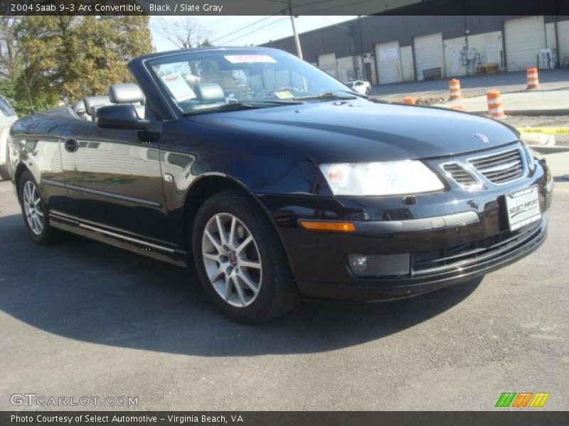 Black / Slate Gray 2004 Saab 9-3 Arc Convertible