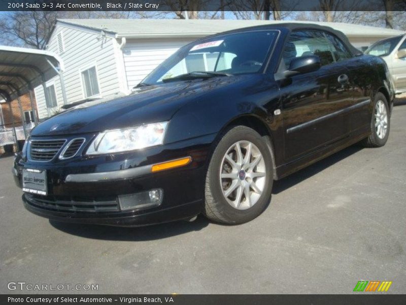 Black / Slate Gray 2004 Saab 9-3 Arc Convertible