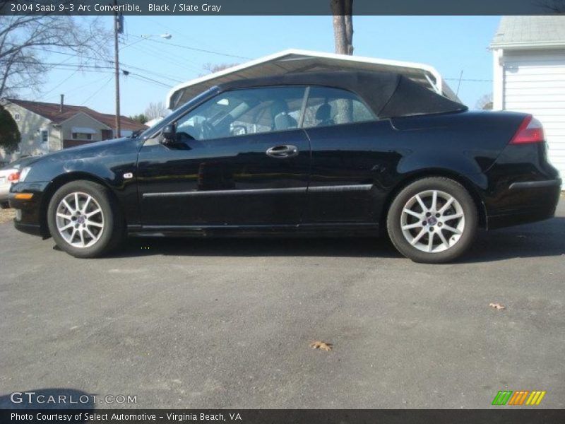 Black / Slate Gray 2004 Saab 9-3 Arc Convertible