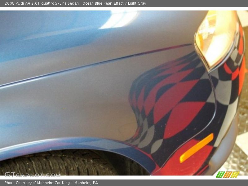 Ocean Blue Pearl Effect / Light Gray 2008 Audi A4 2.0T quattro S-Line Sedan
