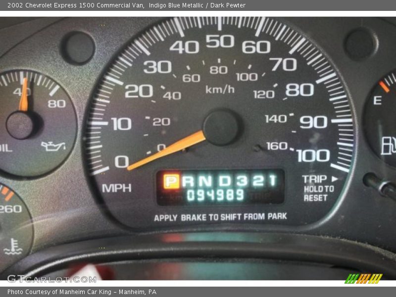 Indigo Blue Metallic / Dark Pewter 2002 Chevrolet Express 1500 Commercial Van