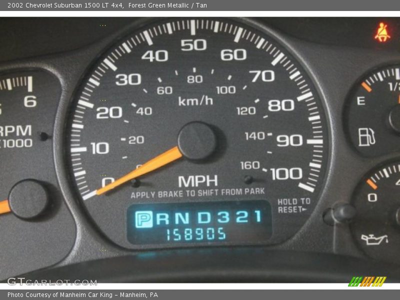 Forest Green Metallic / Tan 2002 Chevrolet Suburban 1500 LT 4x4