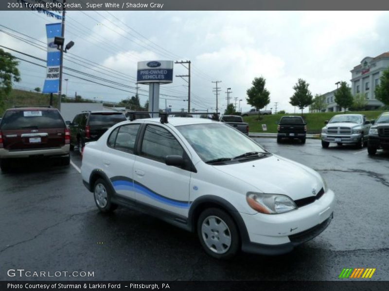 Super White / Shadow Gray 2001 Toyota ECHO Sedan