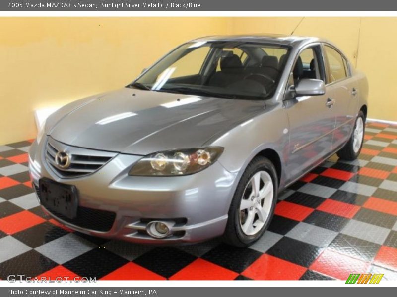 Sunlight Silver Metallic / Black/Blue 2005 Mazda MAZDA3 s Sedan