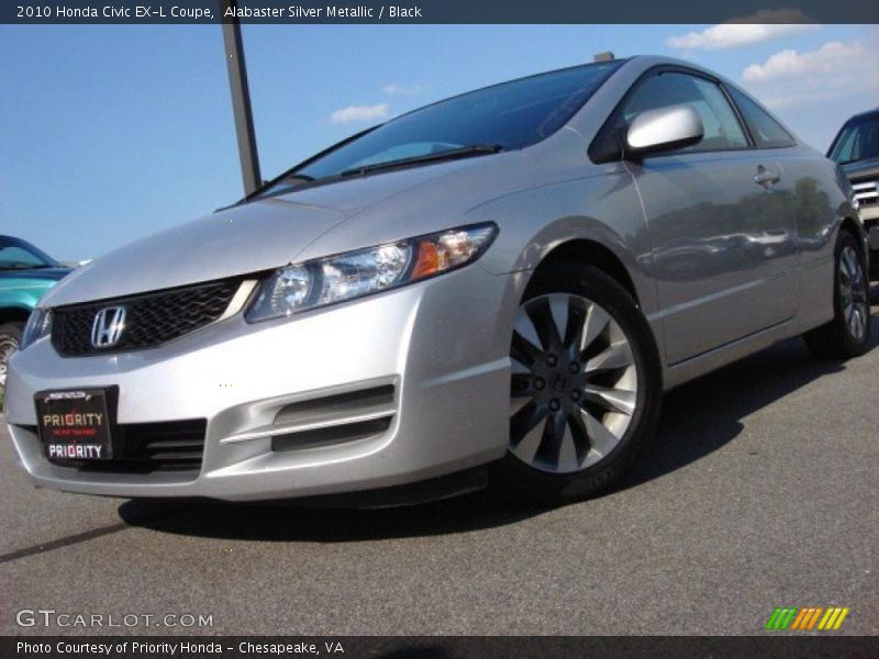 Alabaster Silver Metallic / Black 2010 Honda Civic EX-L Coupe