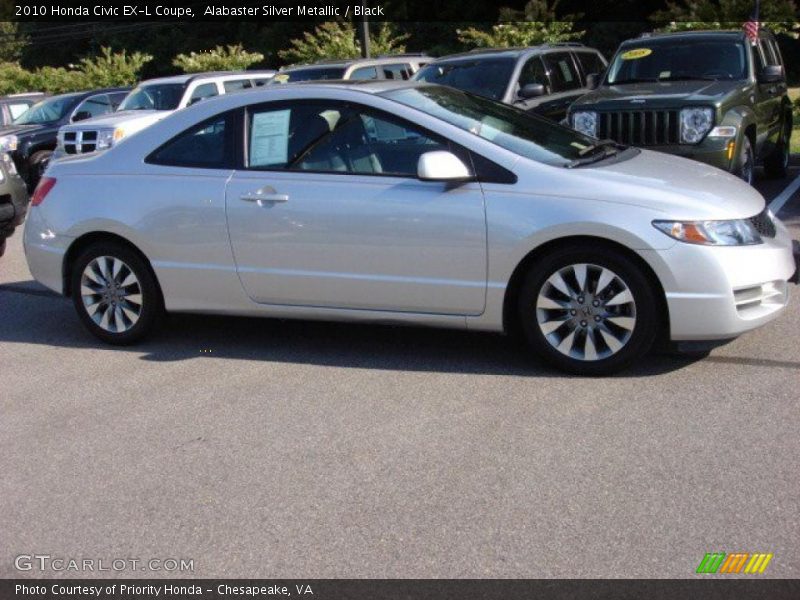Alabaster Silver Metallic / Black 2010 Honda Civic EX-L Coupe